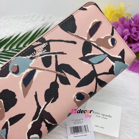 NWT Kate Spade Cameron Paper Rose Large Wallet - Picture 7 of 8